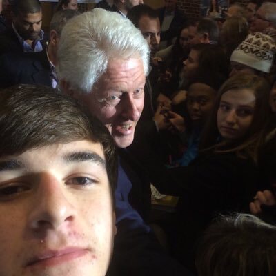 West senior Brennan Auth, snags a selfie with former president Bill Clinton. 