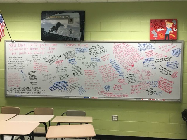 Normal+West+English+teacher+Mr.+Rumps+has+been+letting+students+write+letters+to+Livi+Sonetz%2C+who+passed+away+this+last+Wednesday.+This+is+one+of+the+many+ways+students+have+been+grieving+and+coping+with+the+loss+of+their+fellow+Wildcat.
