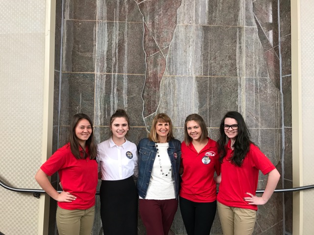 Members+attending+the+meeting%2C+from+right+to+left%2C+Danielle+flesher+%2811%29%2C+Melody+Holland+%2811%29%2C+Mrs.+Barbara+Bush%2C+Emily+Bauman+%2811%29+and+Ana+DeJanes+%289%29.++Bauman+and+Holland+are+co+presidents%2C+Flesher+is+vice+president+and+DeJanes+is+a+new+freshmen+who+will+soon+be+an+advanced+leader+for+this+chapter.+