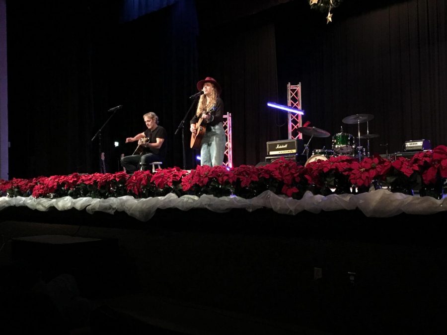 Leah+Marlene+performs+songs+from+her+new+EP+in+the+West+auditorium+last+Friday.